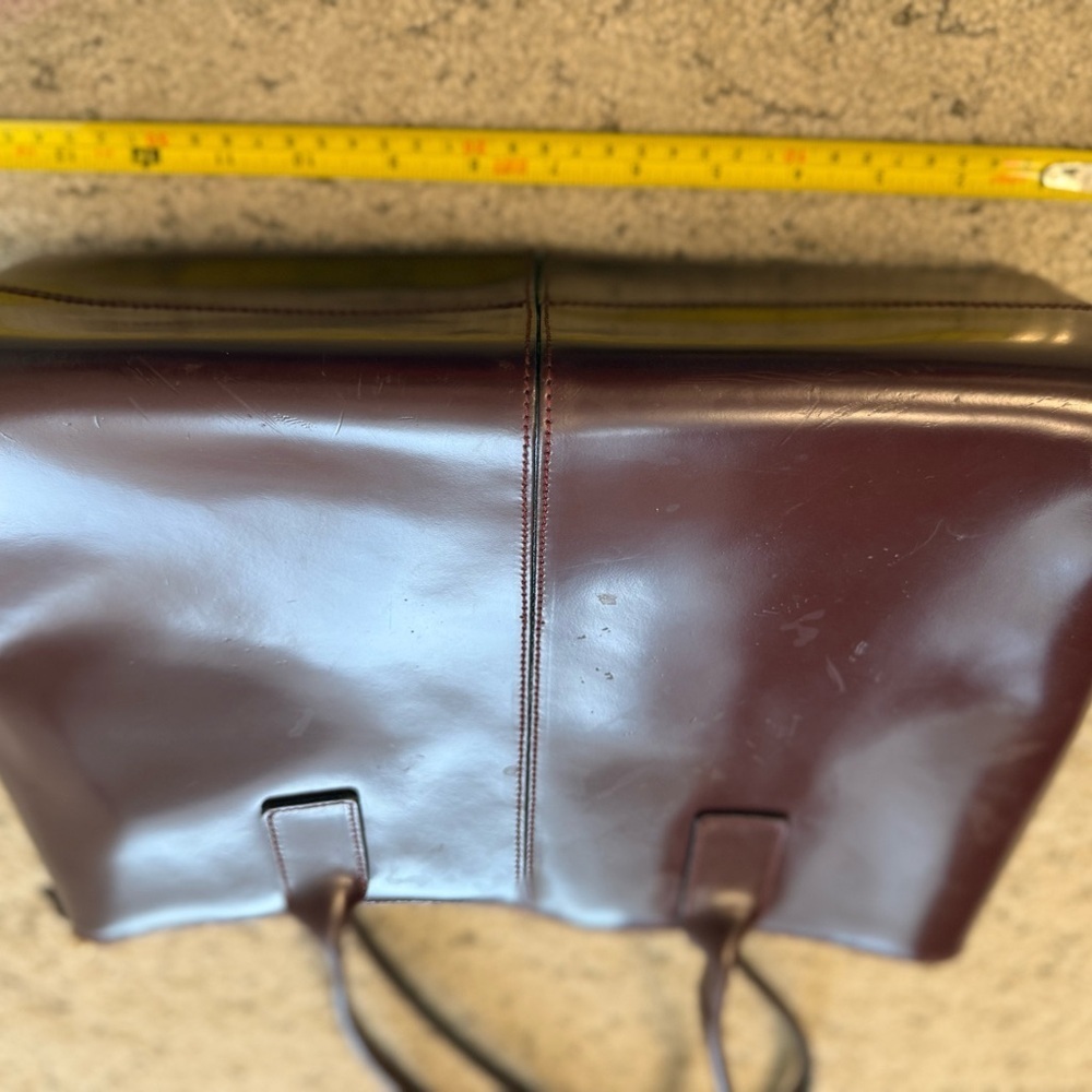 Arcadia Dark Burgundy Leather Shoulder Bag with Gold Accent GUC minor wear - Picture 10 of 13
